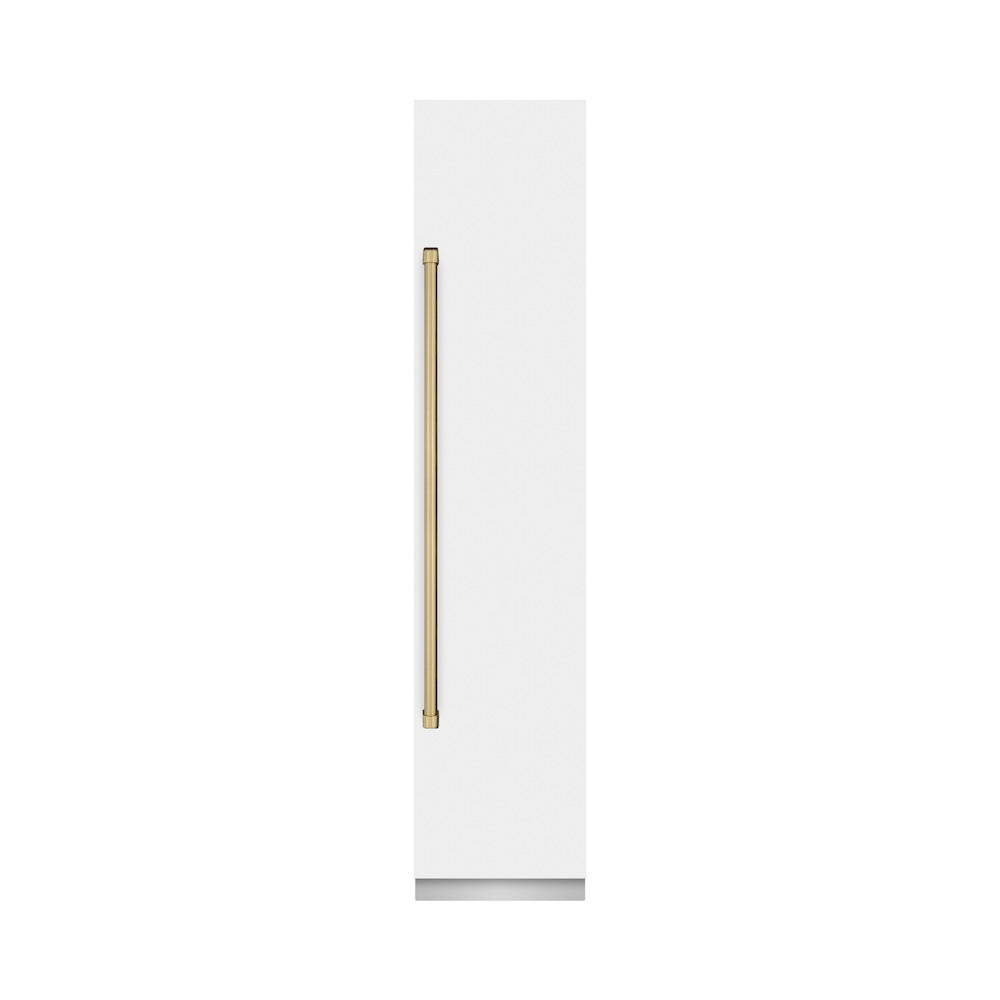Autograph Edition 18 In. 8.6 Cu. Ft. Right Hinge Column Freezer In White Matte With Graphite Gray Interior And Champagne Bronze Accents RCFVRZWM18CB