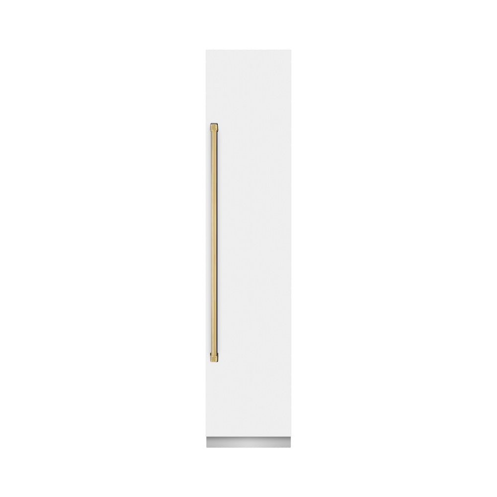 Autograph Edition 18 In. 8.6 Cu. Ft. Right Hinge Column Freezer In White Matte With Graphite Gray Interior And Polished Gold Accents RCFVRZWM18G