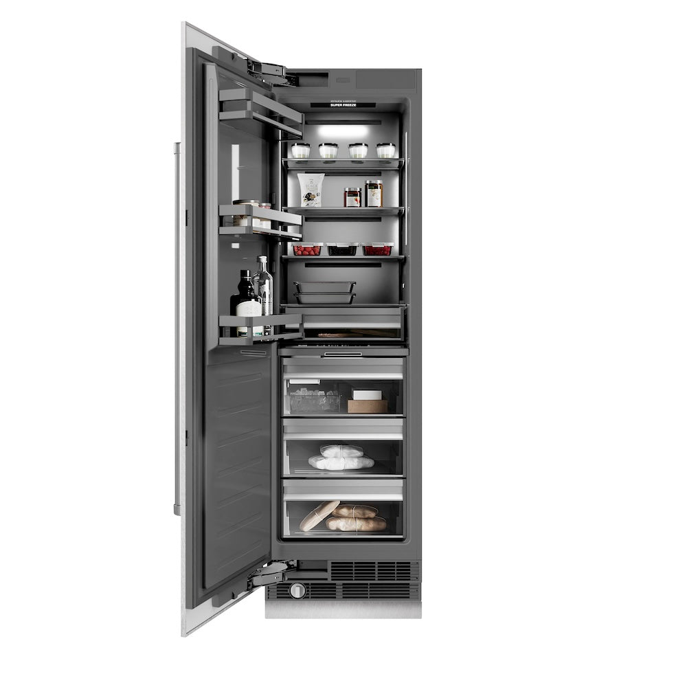24 In. 12.4 Cu. Ft. Column Freezer In Satin Stainless Steel With Graphite Gray Interior RCFVSN24