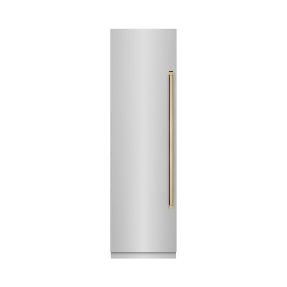 Autograph Edition 24 In. 12.4 Cu. Ft. Column Freezer In Stainless Steel With Graphite Gray Interior And Champagne Bronze Accents RCFVZ30424CB