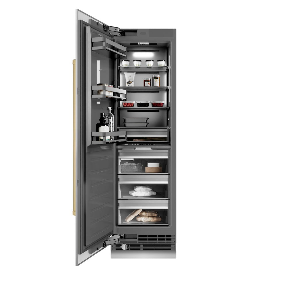 Autograph Edition 24 In. 12.4 Cu. Ft. Column Freezer In Stainless Steel With Graphite Gray Interior And Champagne Bronze Accents RCFVZ30424CB