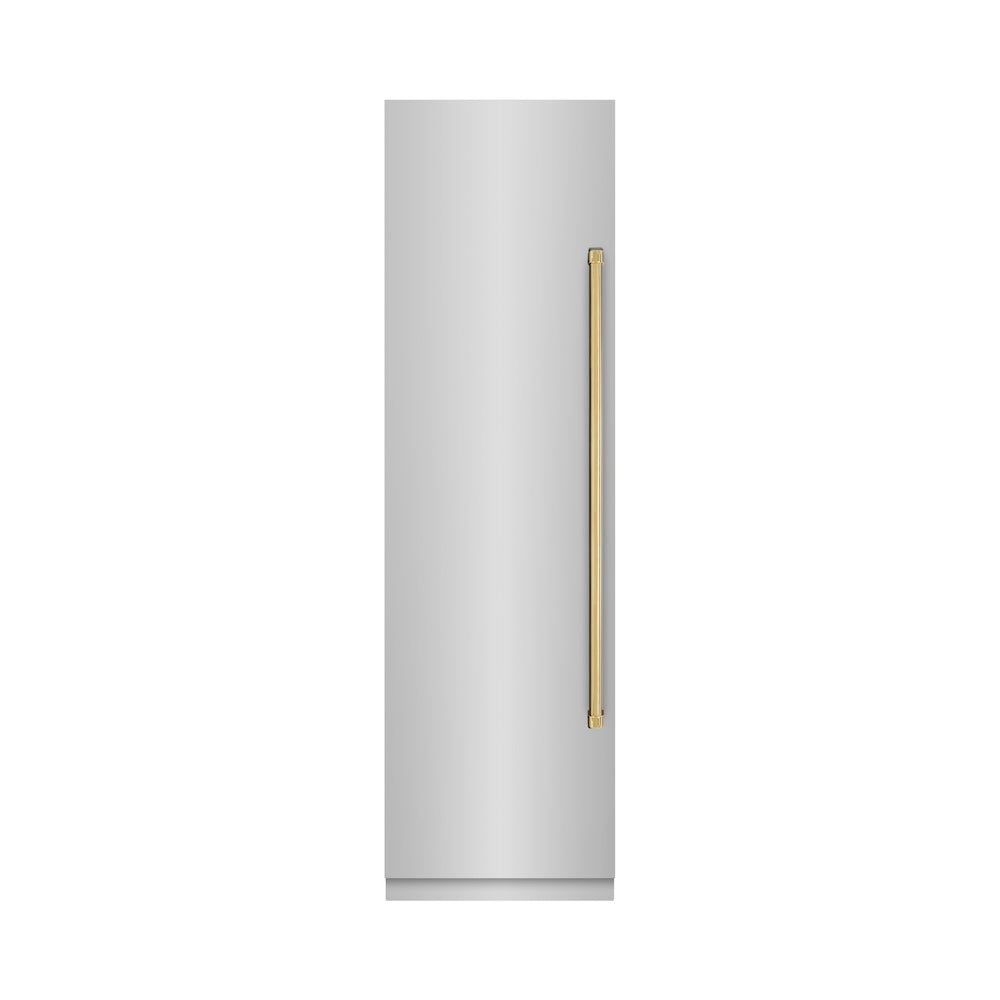 Autograph Edition 24 In. 12.4 Cu. Ft. Column Freezer In Stainless Steel With Graphite Gray Interior And Polished Gold Accents RCFVZ30424G