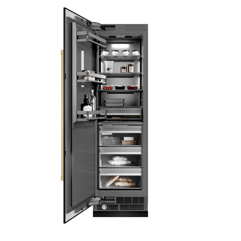 Autograph Edition 24 In. 12.4 Cu. Ft. Column Freezer In Black Stainless Steel With Graphite Gray Interior And Champagne Bronze Accents RCFVZBS24CB