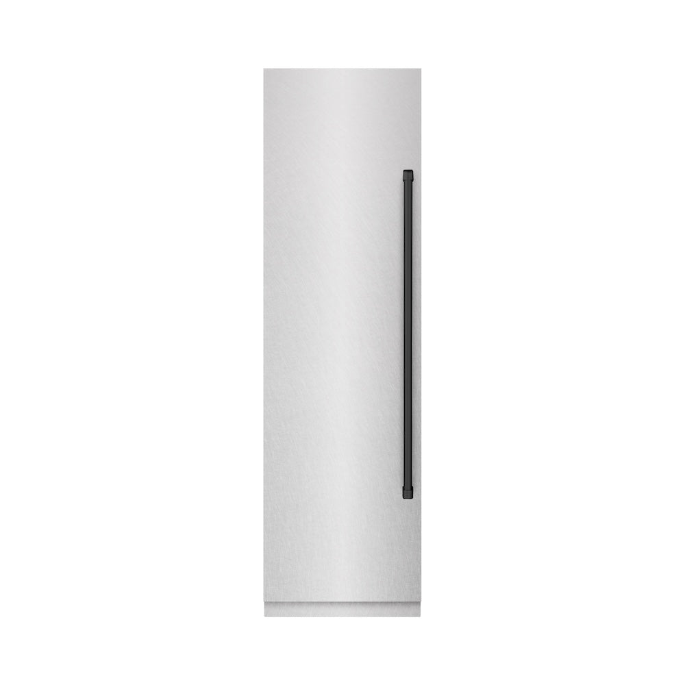 Autograph Edition 24 In. 12.4 Cu. Ft. Column Freezer In Satin Stainless Steel With Graphite Gray Interior And Matte Black Accents RCFVZSN24MB