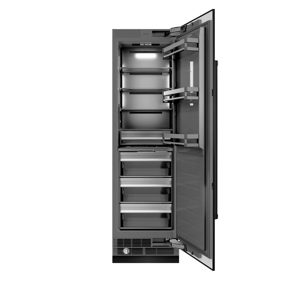 24 In. 12.5 Cu. Ft. Column Refrigerator In Black Stainless Steel With Graphite Gray Interior RCRVBS24