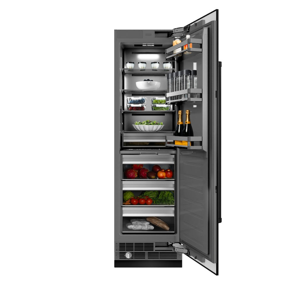 24 In. 12.5 Cu. Ft. Column Refrigerator In Black Stainless Steel With Graphite Gray Interior RCRVBS24