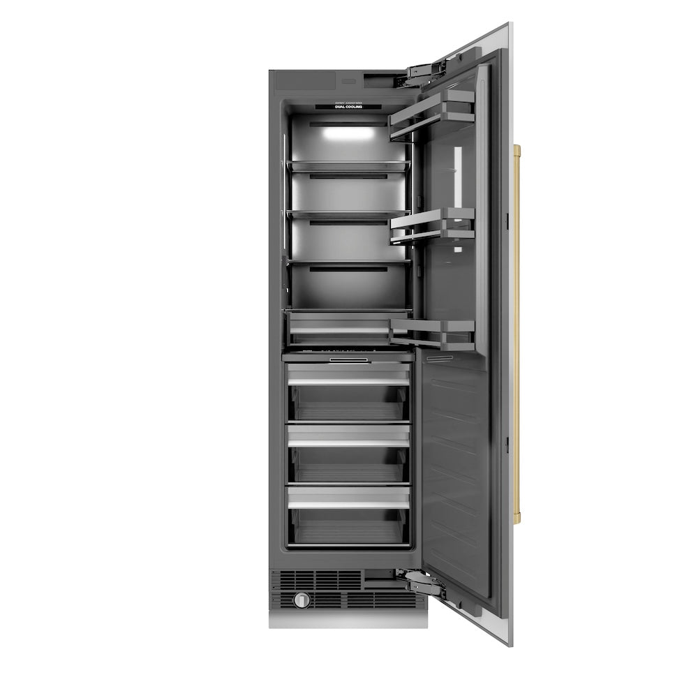Autograph Edition 24 In. 12.5 Cu. Ft. Column Refrigerator In Stainless Steel With Graphite Gray Interior And Champagne Bronze Accents RCRVZ30424CB