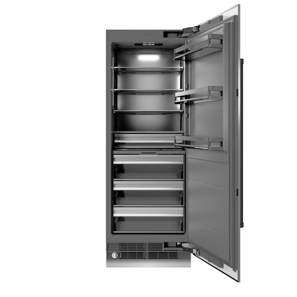 Autograph Edition 30 In. 16.7 Cu. Ft. Column Refrigerator In Stainless Steel With Graphite Gray Interior And Matte Black Accents RCRVZ30430MB