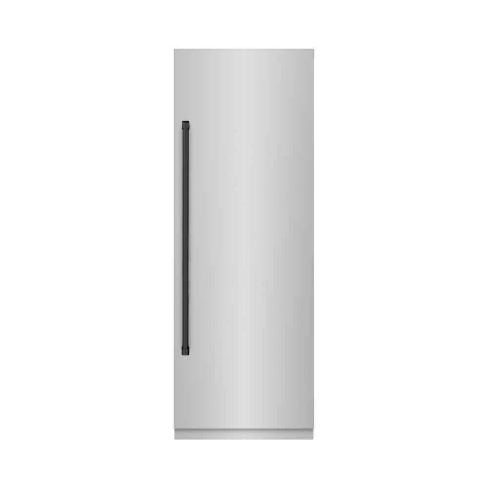 Autograph Edition 30 In. 16.7 Cu. Ft. Column Refrigerator In Stainless Steel With Graphite Gray Interior And Matte Black Accents RCRVZ30430MB