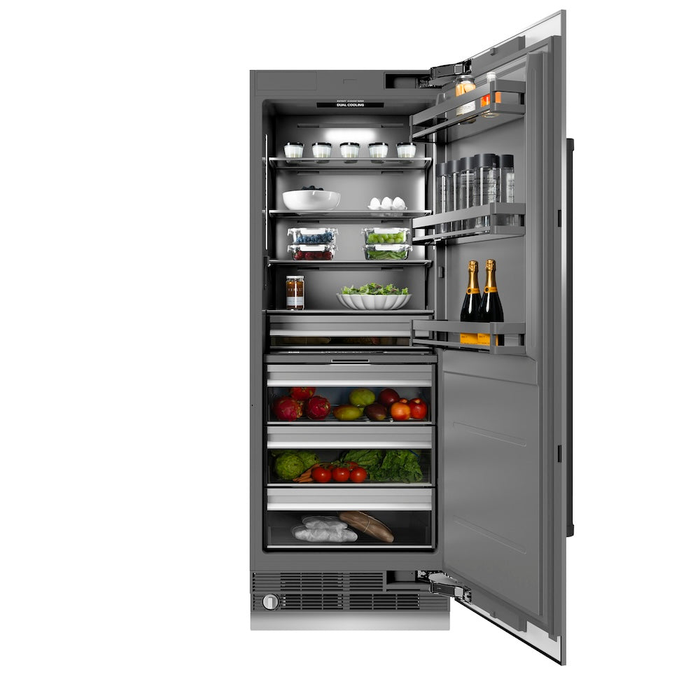 Autograph Edition 30 In. 16.7 Cu. Ft. Column Refrigerator In Stainless Steel With Graphite Gray Interior And Matte Black Accents RCRVZ30430MB