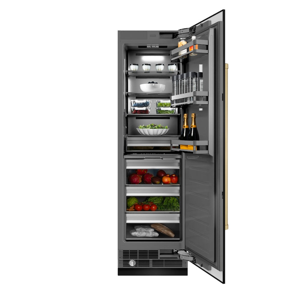 Autograph Edition 24 In. 12.5 Cu. Ft. Column Refrigerator In Black Stainless Steel With Graphite Gray Interior And Champagne Bronze Accents RCRVZBS24CB