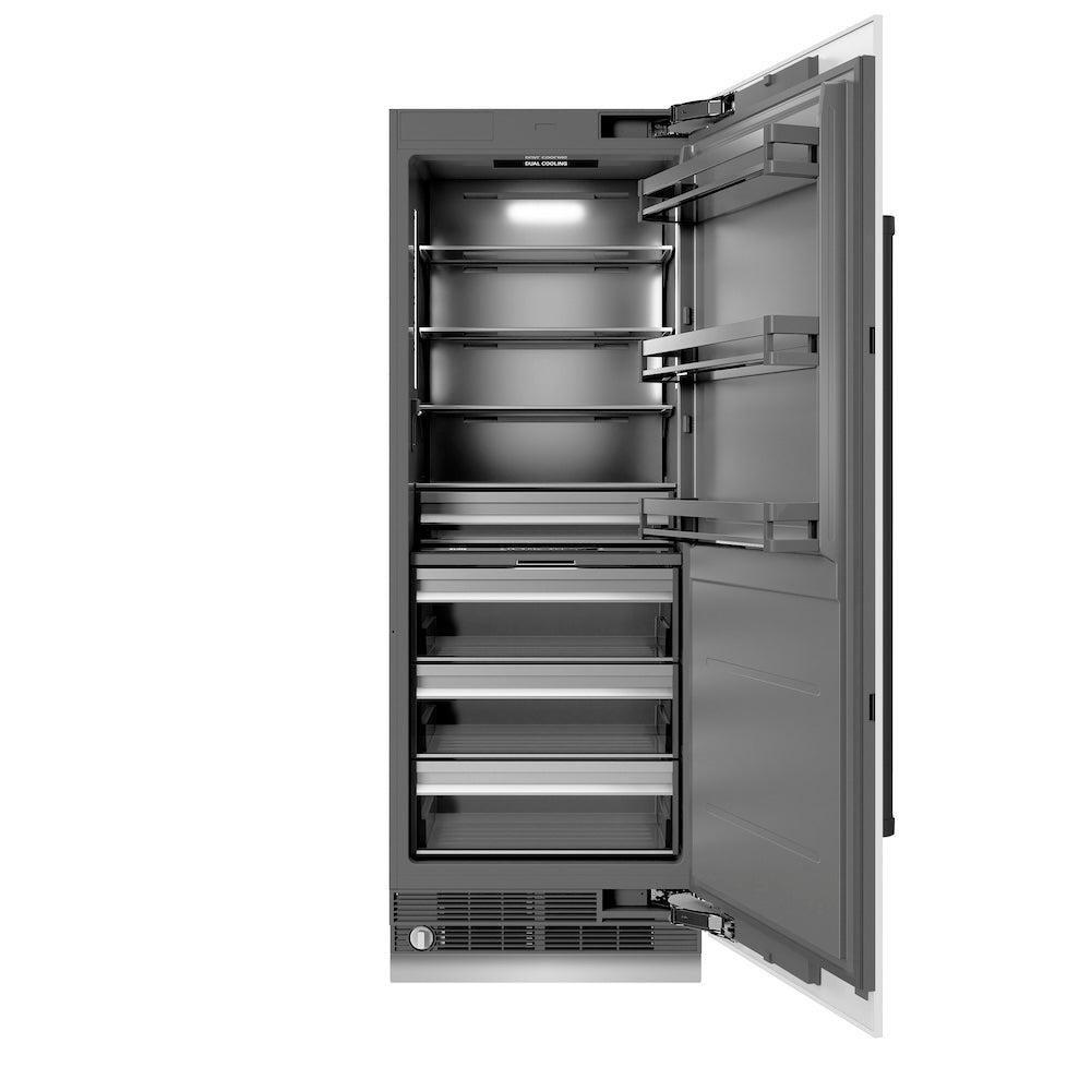 Autograph Edition 30 In. 16.7 Cu. Ft. Column Refrigerator In White Matte With Graphite Gray Interior And Matte Black Accents RCRVZWM30MB