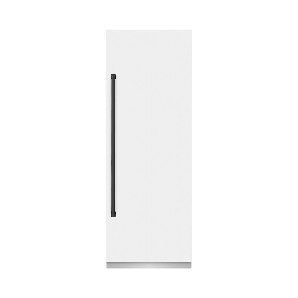 Autograph Edition 30 In. 16.7 Cu. Ft. Column Refrigerator In White Matte With Graphite Gray Interior And Matte Black Accents RCRVZWM30MB