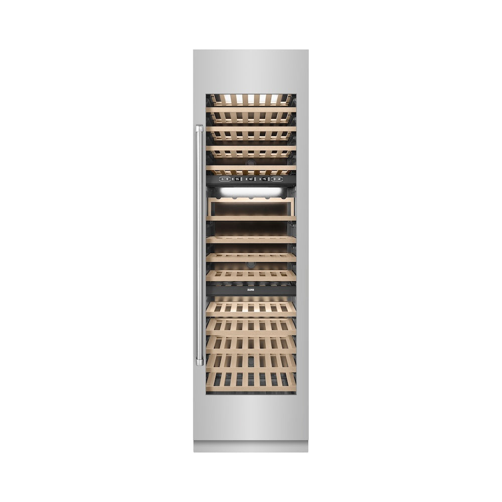 24 In. 12.4 Cu. Ft. Triple Zone 100 Bottle Column Wine Cooler In Stainless Steel RCWV30424