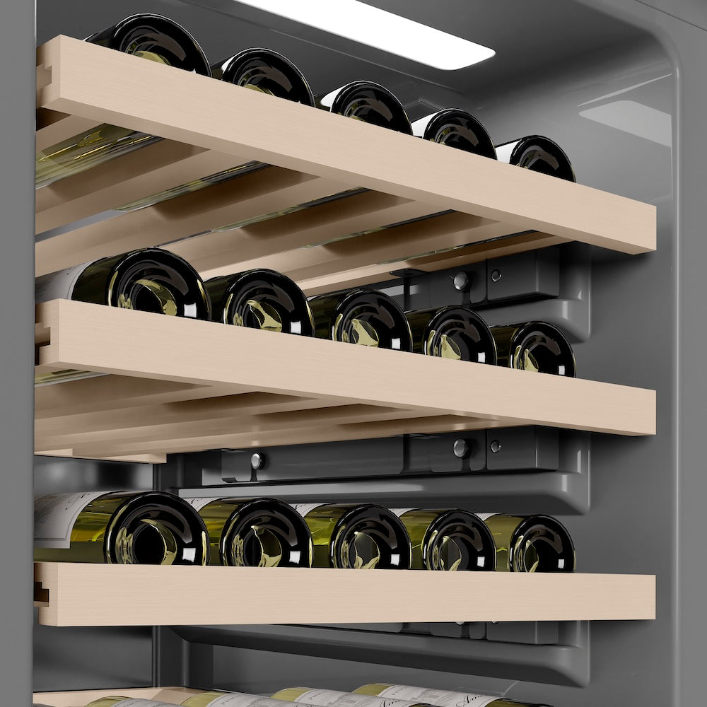 18 in. 9.0 cu. ft. Triple Zone 68 Bottle Left Hinge Column Wine Cooler RCWVL30418