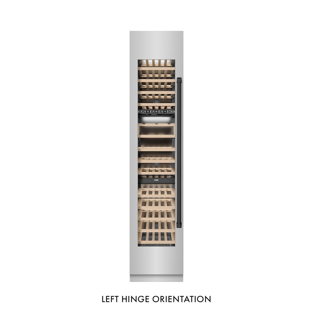 Autograph Edition 18 In. 9.0 Cu. Ft. Triple Zone 68 Bottle Left Hinge Column Wine Cooler In Stainless Steel With Matte Black Accents RCWVLZ30418MB