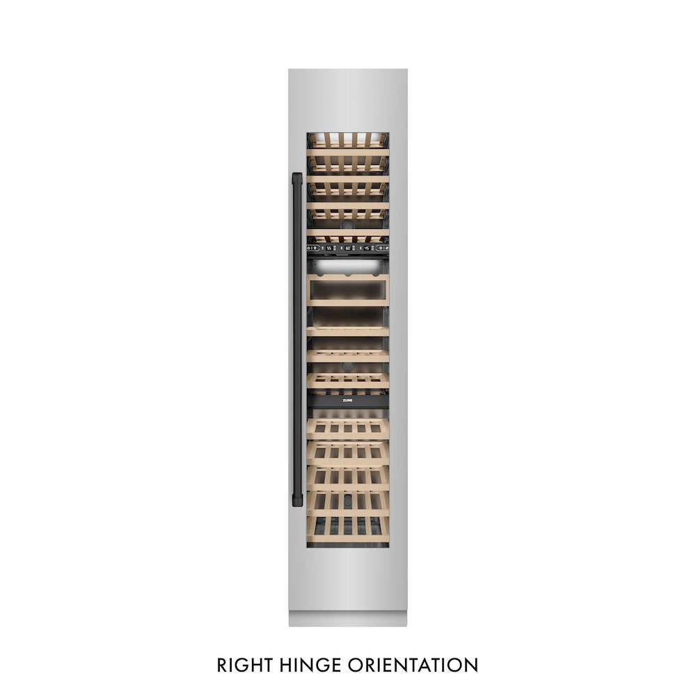 Autograph Edition 18 In. 9.0 Cu. Ft. Triple Zone 68 Bottle Right Hinge Column Wine Cooler In Stainless Steel With Matte Black Accents RCWVRZ30418MB