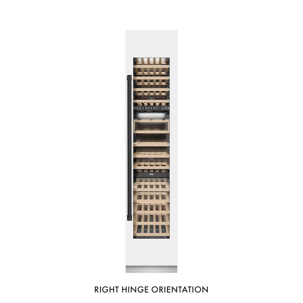 Autograph Edition 18 In. 9.0 Cu. Ft. Triple Zone 68 Bottle Right Hinge Column Wine Cooler In White Matte With Matte Black Accents RCWVRZWM18MB