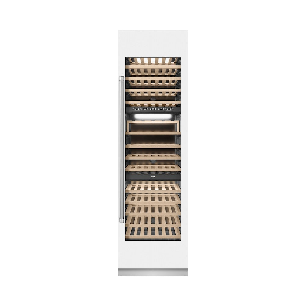 ZLINE 24 in. 12.4 cu. ft. Triple Zone 100 Bottle Column Wine Cooler in White Matte (RCWV-WM-24) RCWVWM24