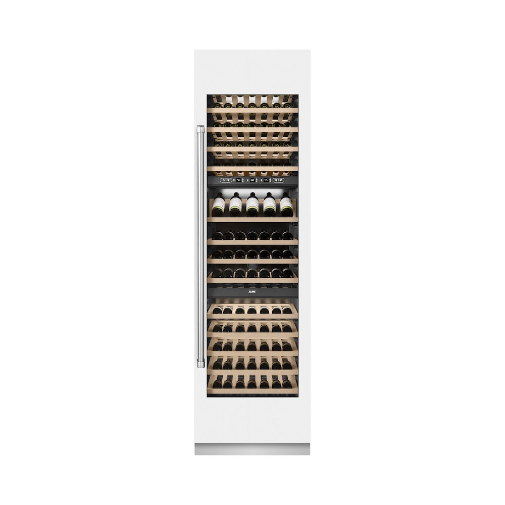 ZLINE 24 in. 12.4 cu. ft. Triple Zone 100 Bottle Column Wine Cooler in White Matte (RCWV-WM-24) RCWVWM24