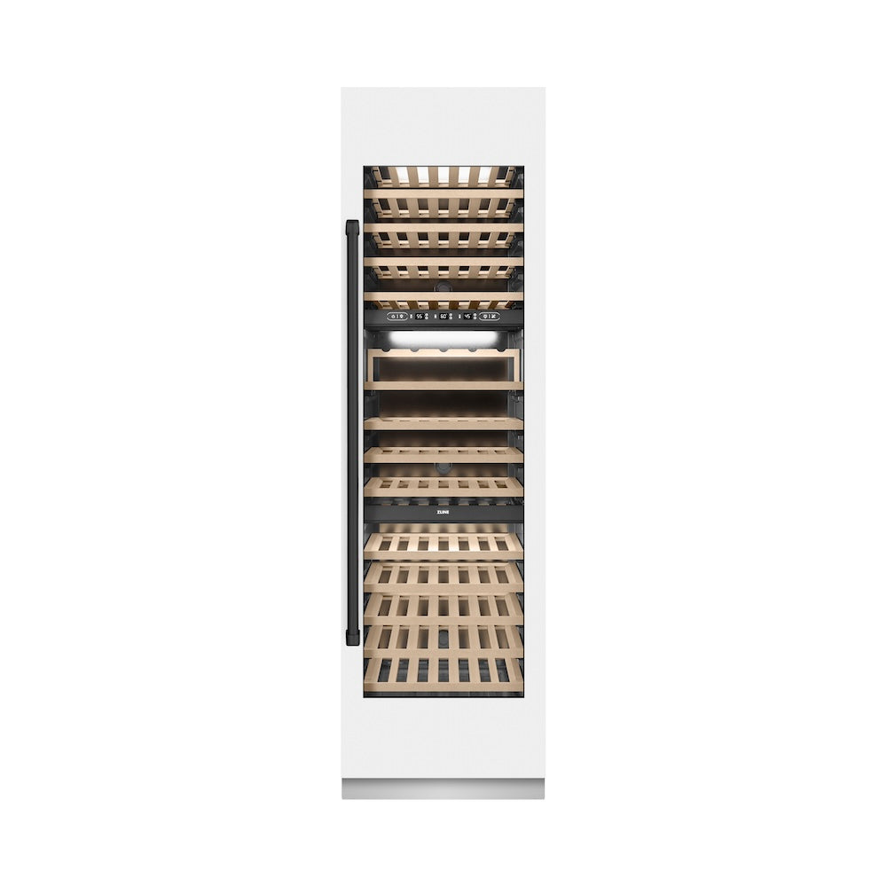 Autograph Edition 24 In. 12.4 Cu. Ft. Triple Zone 100 Bottle Column Wine Cooler In White Matte And Matte Black Accents RCWVZWM24MB