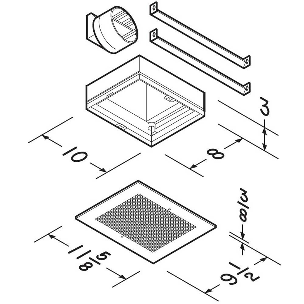 Radiation Damper Accessory Kit for Intermediate Fans Only RDJ1, product image 2 of 2