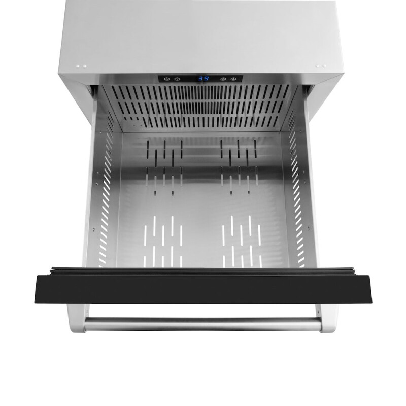24 In. Touchstone 168 Can Outdoor-rated Dual Refrigerator Drawer With Black Matte Doors RDSOBLM24