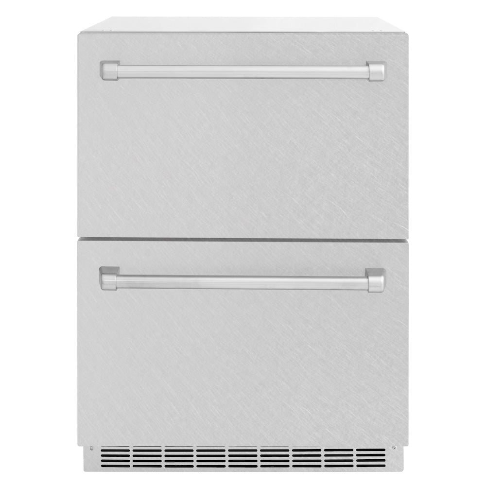 24 In. Touchstone 168 Can Outdoor-rated Dual Refrigerator Drawer With Satin Stainless Steel Doors RDSOSN24
