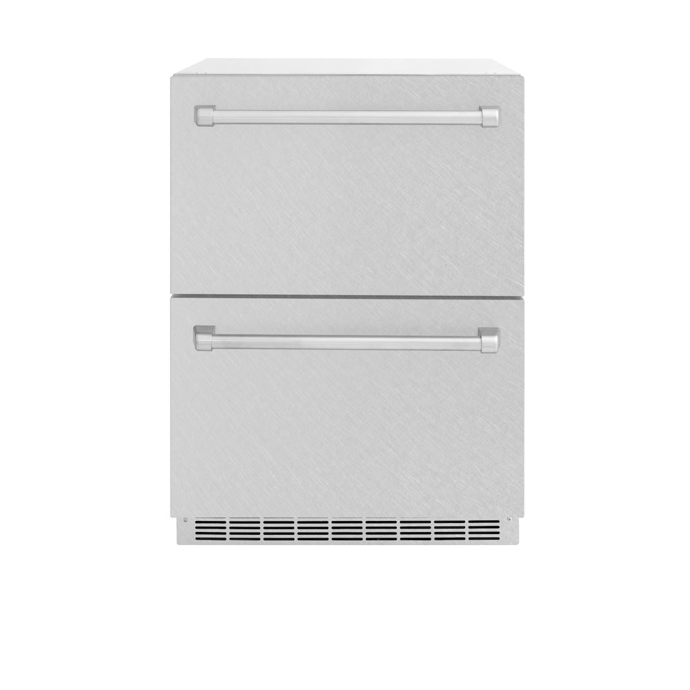 24 In. Touchstone 168 Can Outdoor-rated Dual Refrigerator Drawer With Satin Stainless Steel Doors RDSOSN24