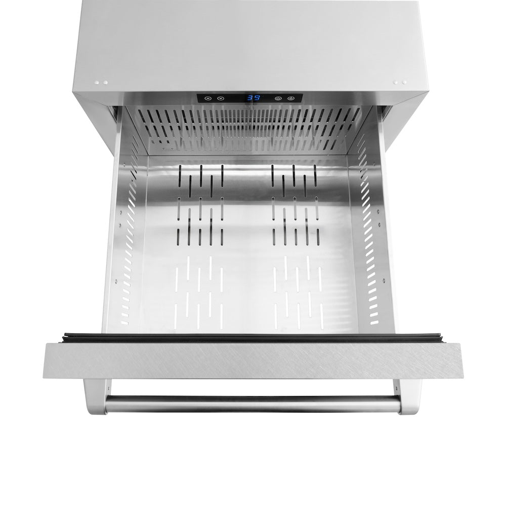 24 In. Touchstone 168 Can Outdoor-rated Dual Refrigerator Drawer With Satin Stainless Steel Doors RDSOSN24