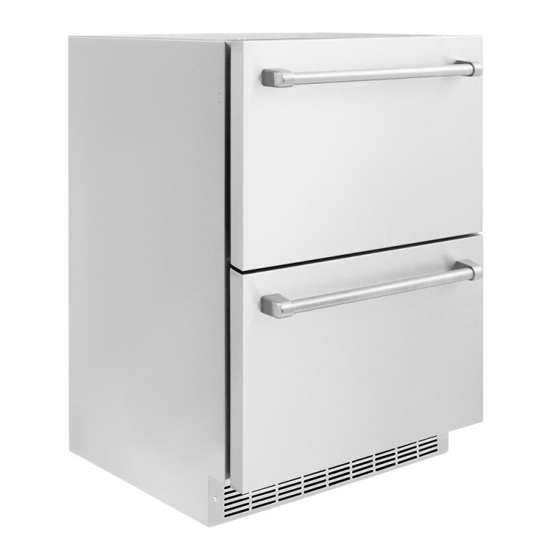 24 In. Touchstone 168 Can Outdoor-rated Dual Refrigerator Drawer With Stainless Steel Doors RDSOST24