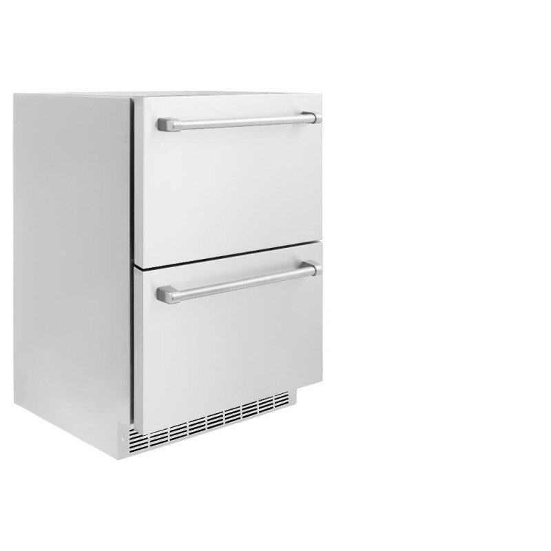 24 In. Touchstone 168 Can Outdoor-rated Dual Refrigerator Drawer With Stainless Steel Doors RDSOST24
