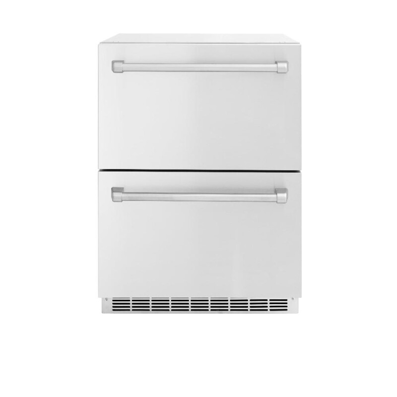 24 In. Touchstone 168 Can Outdoor-rated Dual Refrigerator Drawer With Stainless Steel Doors RDSOST24
