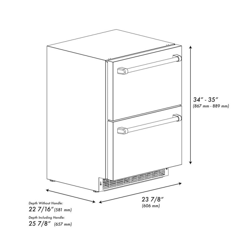 Autograph Edition 24 in. Touchstone 168 Can Outdoor-Rated Dual Refrigerator Drawer with White Matte Doors and Polished Gold Handles RDSOZWM24G