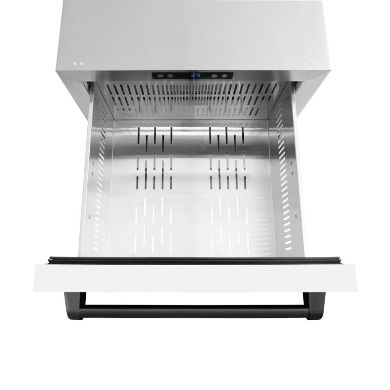 Autograph Edition 24 In. Touchstone 168 Can Outdoor-rated Dual Refrigerator Drawer With White Matte Doors And Matte Black Handles RDSOZWM24MB