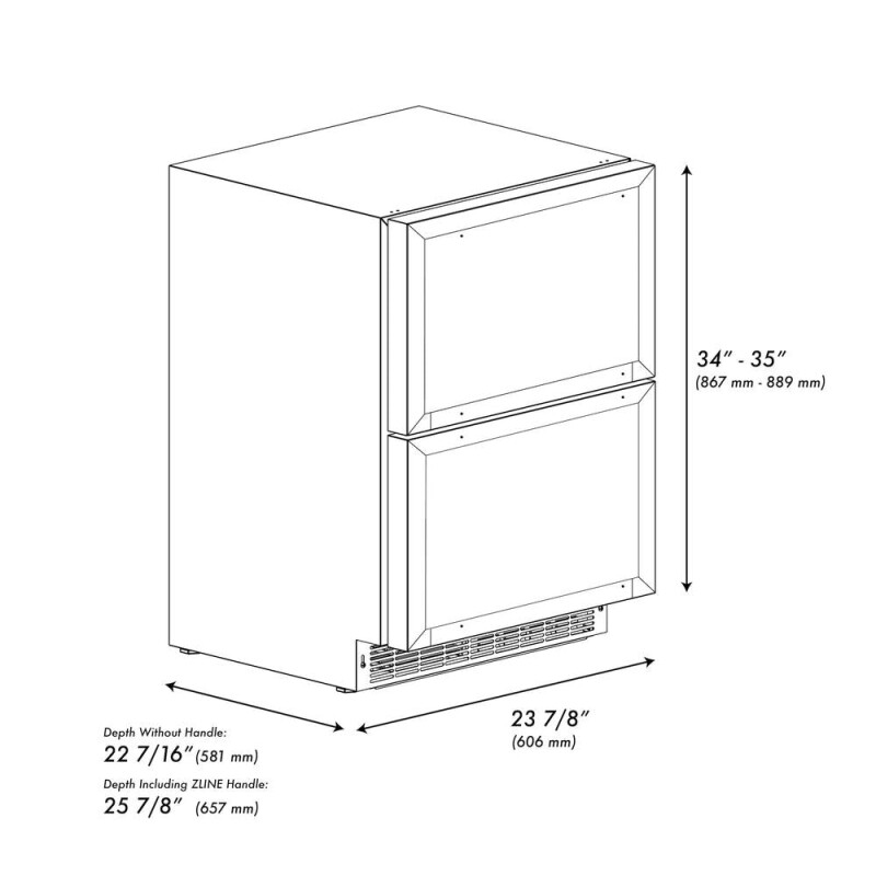 24 In. Touchstone 168 Can Outdoor-rated Dual Refrigerator Drawer With Panel-ready Doors RDSPO24