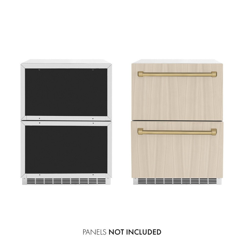 Autograph Edition 24 In. Touchstone 168 Can Outdoor-rated Dual Refrigerator Drawer With Panel-ready Doors And Champagne Bronze Handles RDSPOZ24CB