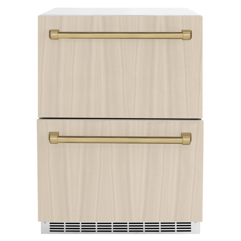 Autograph Edition 24 In. Touchstone 168 Can Outdoor-rated Dual Refrigerator Drawer With Panel-ready Doors And Champagne Bronze Handles RDSPOZ24CB