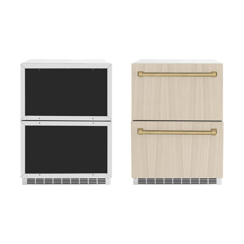 Autograph Edition 24 In. Touchstone 168 Can Outdoor-rated Dual Refrigerator Drawer With Panel-ready Doors And Champagne Bronze Handles RDSPOZ24CB
