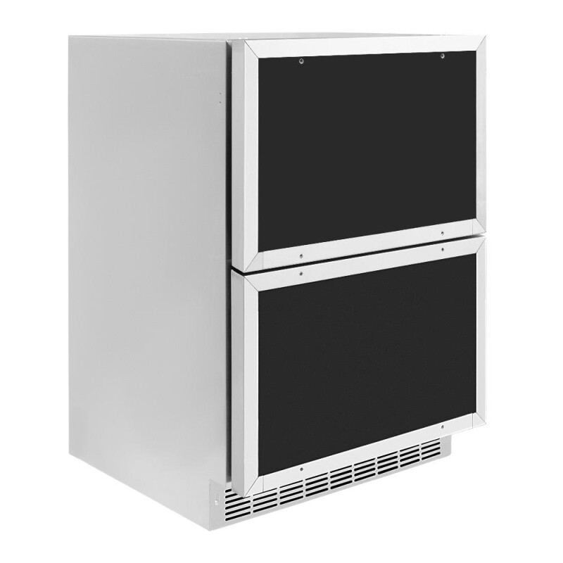 Autograph Edition 24 In. Touchstone 168 Can Outdoor-rated Dual Refrigerator Drawer With Panel-ready Doors And Matte Black Handles RDSPOZ24MB
