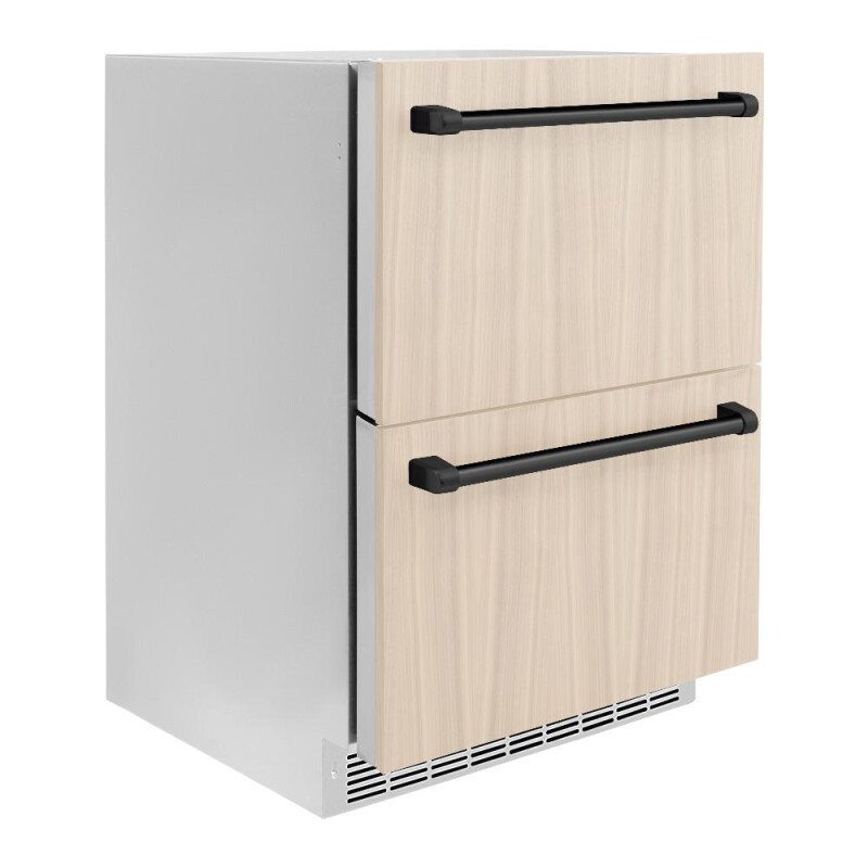 Autograph Edition 24 In. Touchstone 168 Can Outdoor-rated Dual Refrigerator Drawer With Panel-ready Doors And Matte Black Handles RDSPOZ24MB