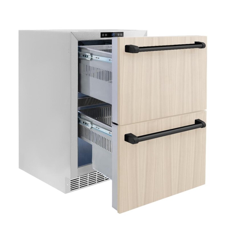 Autograph Edition 24 In. Touchstone 168 Can Outdoor-rated Dual Refrigerator Drawer With Panel-ready Doors And Matte Black Handles RDSPOZ24MB