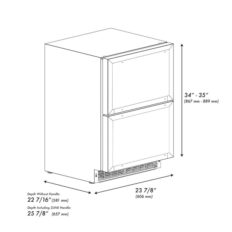 Autograph Edition 24 In. Touchstone 168 Can Outdoor-rated Dual Refrigerator Drawer With Panel-ready Doors And Matte Black Handles RDSPOZ24MB