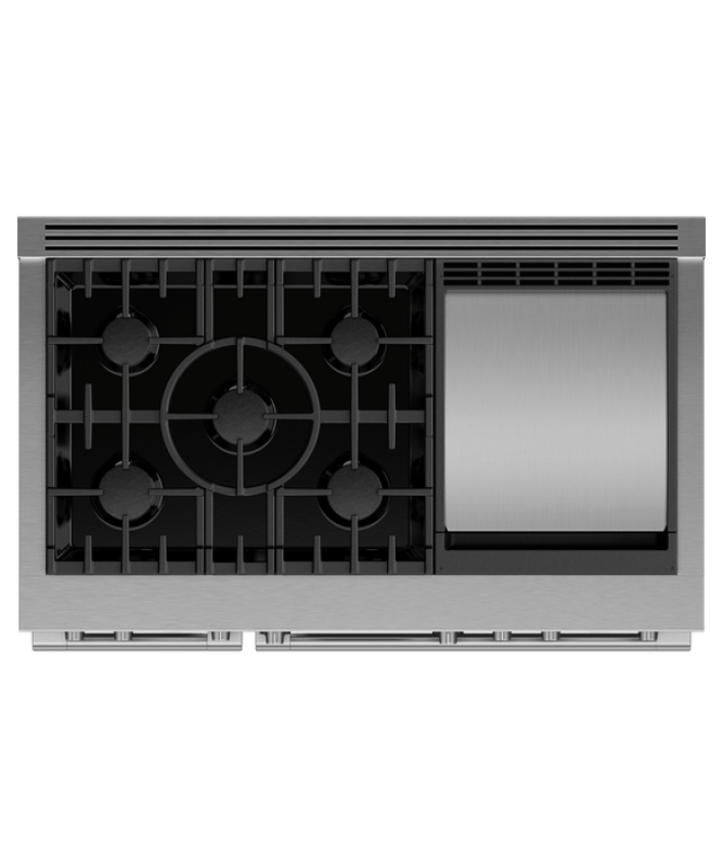 48" Series 9 Professional Dual Fuel 5 Burner with Griddle Self-Cleaning Range, Natural Gas RDV3485GDN