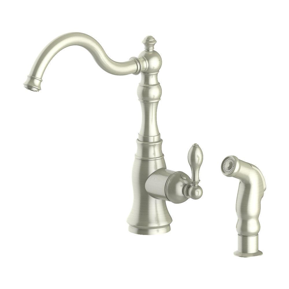 Rembrandt Single Handle Kitchen Faucet And Side Sprayer In Brushed Nickel REMKFBN