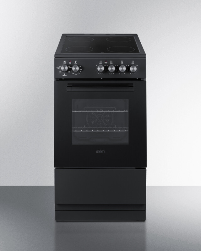 Summit 20" Wide Electric Smooth-Top Range Black REXT20BL Picture 1