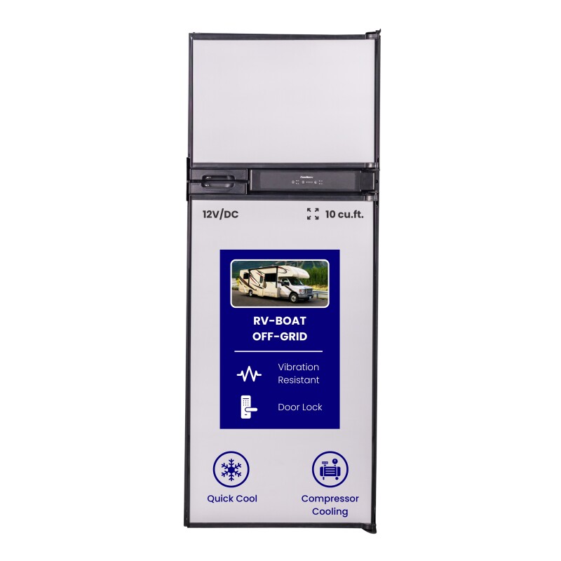 Conserv 12V/DC Refrigerator Freezer 10cf for RV BOAT OFF-GRID 2 Doors RF1012DCS