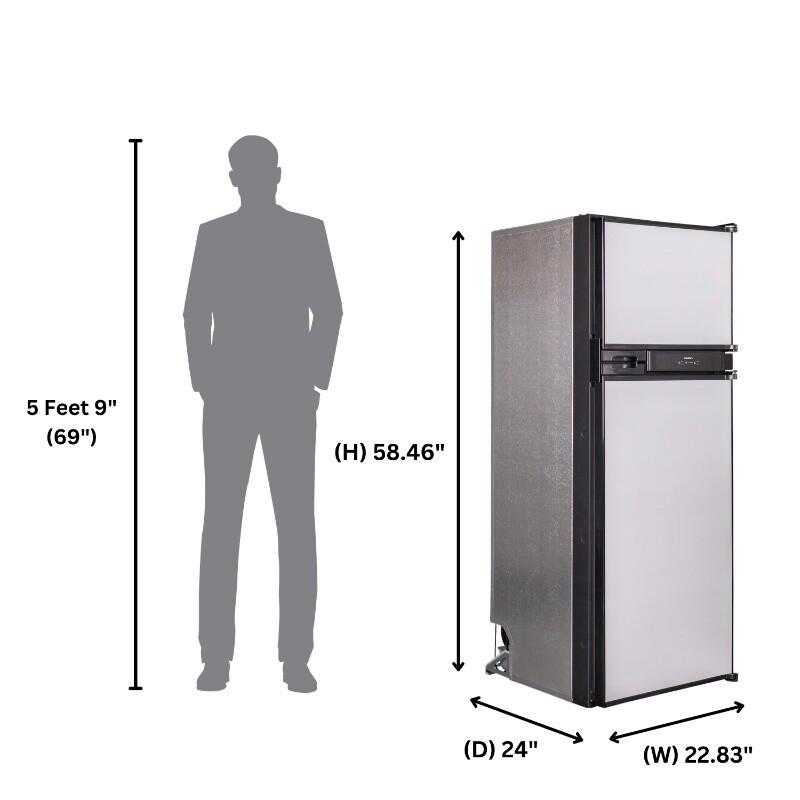 Conserv 12V/DC Refrigerator Freezer 10cf for RV BOAT OFF-GRID 2 Doors RF1012DCS
