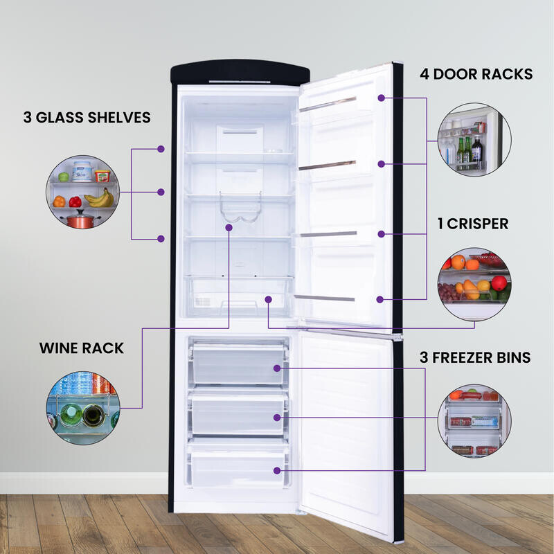 Conserv 24in RETRO BOTTOM MOUNT 11cf Refrigerator Fast Freeze 110V -- RF132B