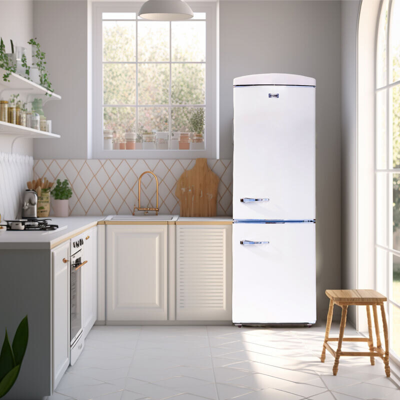 Conserv 24in RETRO BOTTOM MOUNT 11cf Refrigerator Fast Freeze 110V -- Cream RF132C
